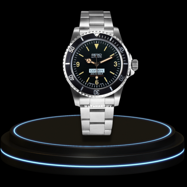 53 9b2ef078 75f4 4ba7 bfd4 679155884a43 SEIKO Mod Submariner Collection Midnight Black Lines Dial Dark Bezel NH35 Movement Silver Stainless Steel Strap