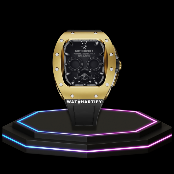 Apple Watch Case 45MM - CONCEPT GOLD Series Champagne | Midnight Rubber
