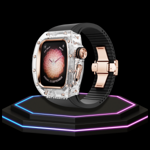 54 Apple Watch Case 44MM - CRYSTAL ROSE Series Radiant | Midnight Rubber