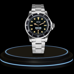 SEIKO Mod Submariner Collection Vintage Comex Dial Dark Bezel NH35 Movement Silver Stainless Steel Strap