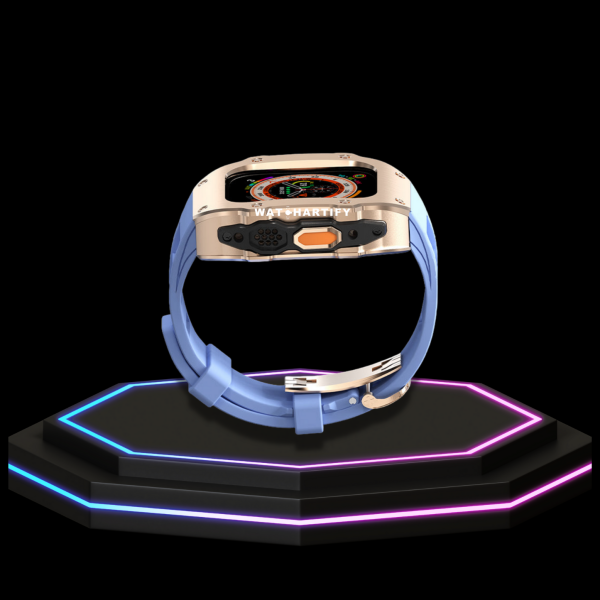 55 a6813fdd 2b0a 4050 9c05 21f6878b2e13 Apple Watch Ultra Case 49MM - Pro Series Captain Golden | Macaron Blue Rubber