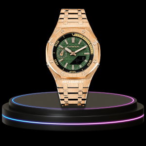 55 c6bc2a41 0ee5 4035 86eb c3ddac6e321d G-SHOCK Casio GA2100 | OFFSHORE Series Rose Gold Mod Green Rose Gold Dial | Rose Gold Stainless Steel Strap