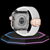 Apple Watch Ultra Case 49MM - CRYSTAL Pro Rose Gold Series Obsidian | Snow White Rubber