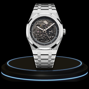 55 efc46cba 62d1 4e9c 972c 50d71222e039 SEIKO Mod Royal Oak Collection Grey Skeleton Dial NH35 Movement Silver Stainless Steel Strap