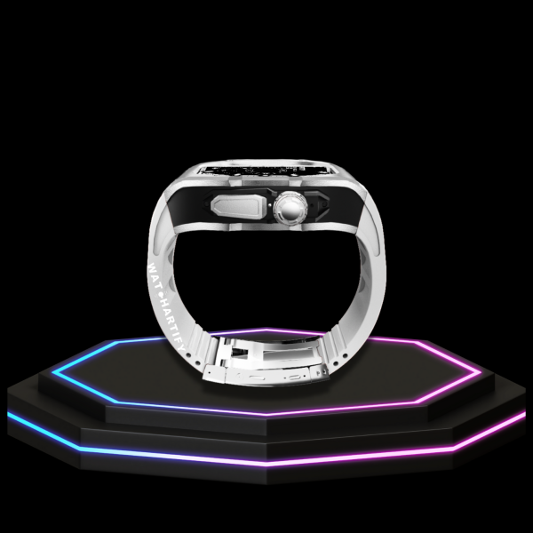 56 2b78cb73 9667 4eaf b2e2 d1eb3774a938 Apple Watch Ultra Case 49MM - TITAN Pro Series Silver Titan | Snow White Rubber
