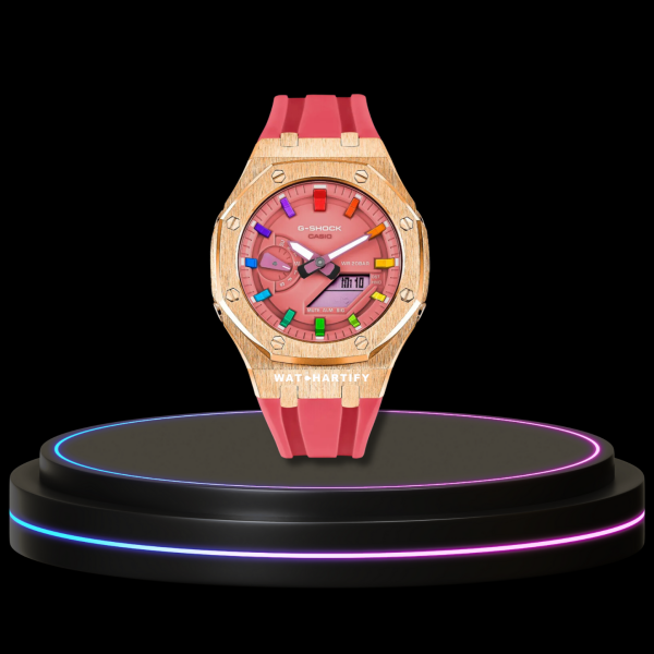 57 85f9612b b656 4cba 9509 a863db24cc82 G-SHOCK Casio GA2100 | Rose Gold Series Salmon Dial Rainbow Marker | Pink Rubber