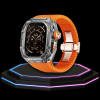 58 917ba6af d071 4987 8e15 273126d4b677 Apple Watch Ultra Case 49MM - CRYSTAL Pro Rose Gold Series Obsidian | Sunset Orange Rubber