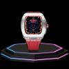 Apple Watch Case 44MM - TITANIUM CARBON Silver Series Titan | Scarlet Red Rubber