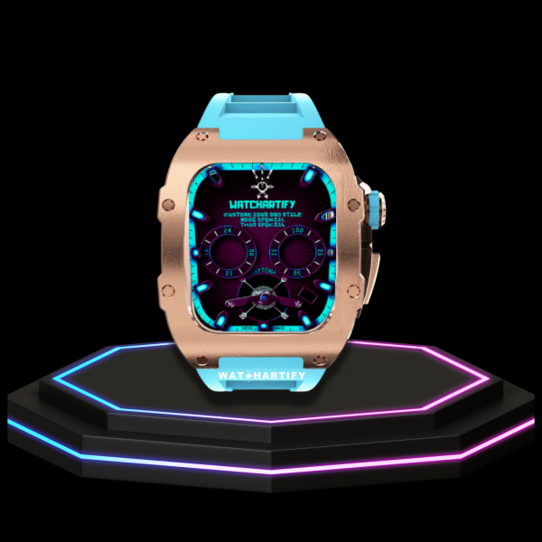 59 5914d698 02db 42f0 9bf5 04062037a7ee 1 Apple Watch Case 45MM - TITAN Series Rose Gold Titanium | Tiffany Blue Rubber