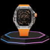 59 94c07237 ae8b 4bfb b65f 09ee7fec9952 Apple Watch Ultra Case 49MM - CRYSTAL Pro Rose Gold Series Obsidian | Sunset Orange Rubber