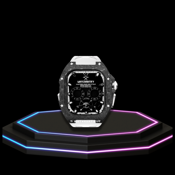 Apple Watch Ultra Case 49MM - TITAN Pro Series Luxury OYAMA Titan | Snow White Rubber