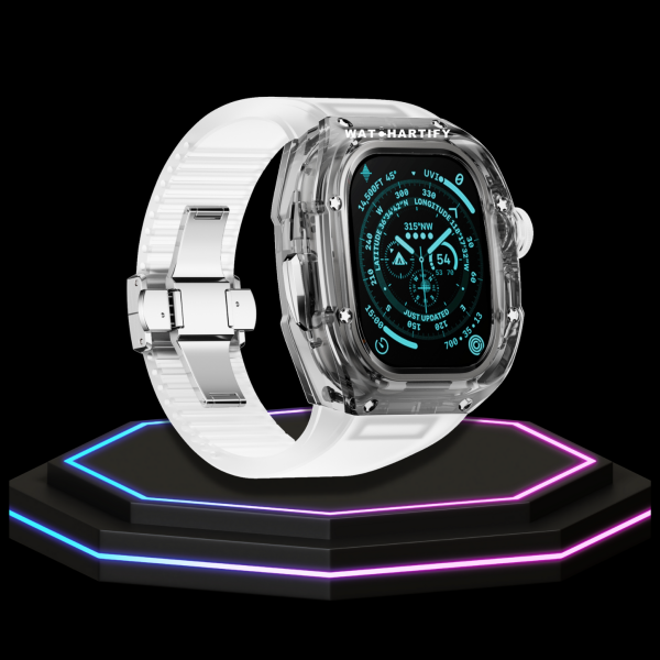 5 47bdb912 2af3 42f2 952b a1de9f144b03 Apple Watch Ultra Case 49MM - CRYSTAL Pro Silver Series Eclipse | Crystal Frost Rubber