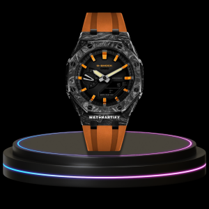 5 4b28d7c4 3e35 474f a915 57ae4a427124 G-SHOCK Casio GA2100 | CARBON FIBER Series Carbon Fiber Mod Midnight Black Dial | Sunset Orange Rubber