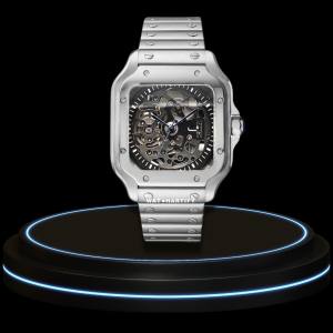 5 7818f70d d1bd 44a5 9c47 f313cdc90fc7 SEIKO Mod Santos Collection Skeleton Dial NH35 Movement Silver Stainless Steel Strap