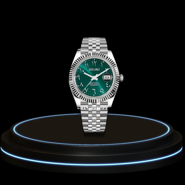 5 92fc8527 4ec5 4515 b25f 9a7c4b1a321f SEIKO Mod Datejust Collection Green Dial NH35 Automatic Movement Silver Stainless Steel Strap