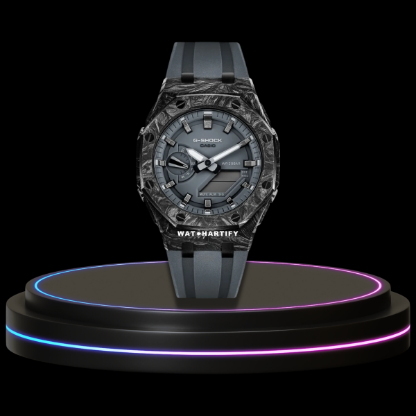 G-SHOCK Casio GA2100 | CARBON FIBER Series Carbon Fiber Mod Grey Dial Grey Marker | Grey Rubber