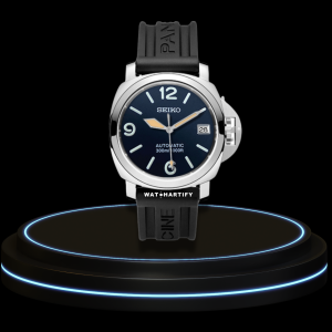 5 b500c57c e72e 4696 ac12 bb2132afb8fe SEIKO Mod Panerai Collection Night Blue Dial Light Brown Markers NH35 Movement Midnight Black Rubber