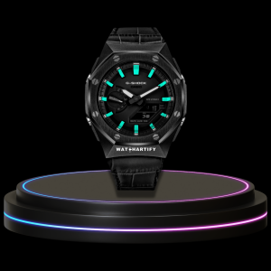 5 dfa0fc7b 33c5 4d06 b6ba db4fa700d724 G-SHOCK Casio GA2100 | SPORT Series Midnight Black Mod Dark Tiffany Dial | Dark Leather