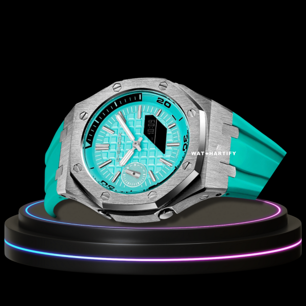 60 e50dd75a 7075 41a3 8c66 caf416eeb651 G-SHOCK Casio GA2100 | OFFSHORE Series Silver Tiffany Mod Tiffany Blue Dark Dial | Tiffany Blue Rubber