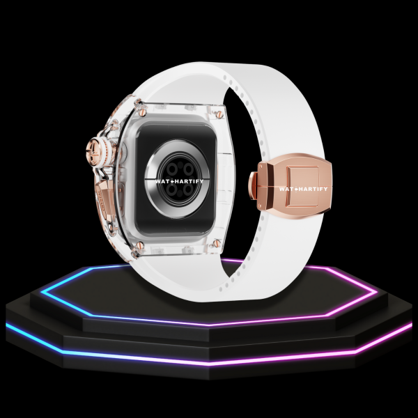 63 e935b7e3 19dc 4574 903b fe2f8c92ef50 Apple Watch Case 44MM - CRYSTAL ROSE Series Radiant | Snow White Rubber