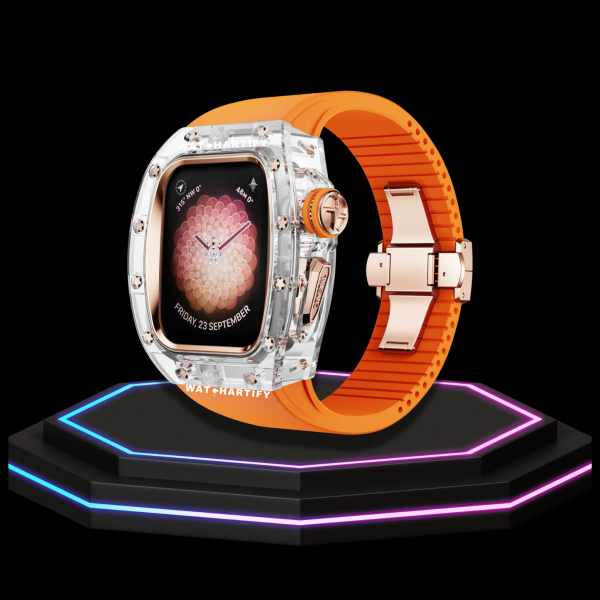 64 1 Apple Watch Case 45MM - CRYSTAL ROSE Series Radiant | Sunset Rubber