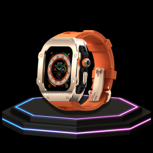 65 98764cf0 75c8 4cc6 8634 c2a513e0c550 Apple Watch Ultra Case 49MM - Pro Series Captain Golden | Sunset Orange Rubber
