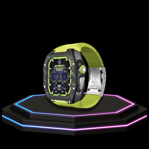 65 ba26298a 3e79 433b 9f2e 2fd6fc372278 Apple Watch Ultra Case 49MM - TITAN Pro Series Luxury OYAMA Titan | Lime Green Rubber