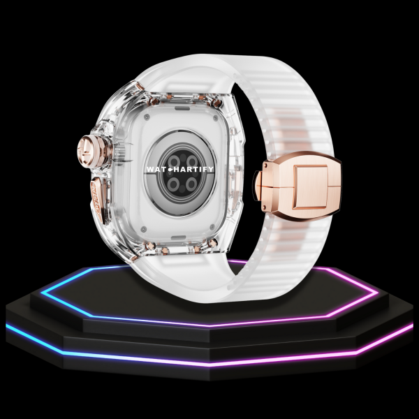 66 8d6803ec 8f32 41eb b799 bf56eb884bc6 Apple Watch Ultra Case 49MM - CRYSTAL Pro Rose Gold Series Radiant | Crystal Frost Rubber