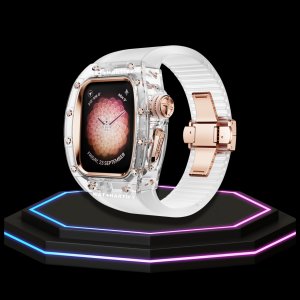 Apple Watch Case 45MM - CRYSTAL ROSE Series Obsidian | Crystal Frost Rubber