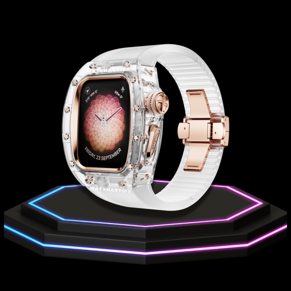69 Apple Watch Case 45MM - CRYSTAL ROSE Series Obsidian | Crystal Frost Rubber
