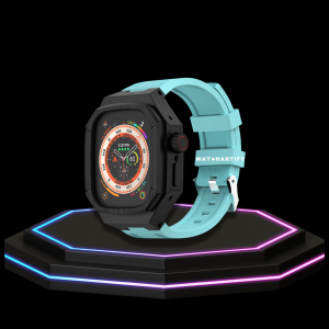 6 0b4d772c e8e9 4488 9f41 c078c1bfb065 Apple Watch Ultra Case 49MM - Royal Pro Series Dark| Tiffany Blue Rubber
