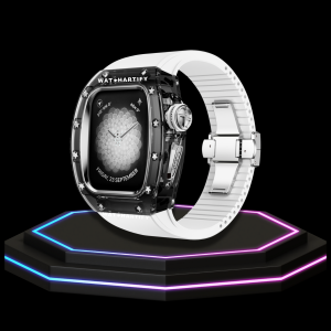 6 3910ad06 3e88 4b3e bfa0 b91471ace857 Apple Watch Case 44MM - CRYSTAL Silver Series Eclipse | Snow White Rubber