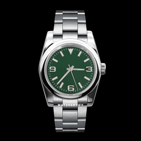 6 8e7ae46b 16d4 4775 a1f3 63db0dda8b6a Watchartify Series Datejust 369Number Green Face 36MM NH35 Movement Stainless Steel Strap