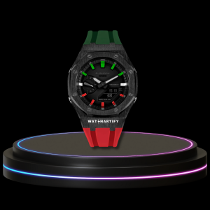 6 cdf619e5 bd5a 41c5 87b9 ba284a2ea537 G-SHOCK Casio GA2100 | Black Series Midnight Black Dial Rainbow Marker | Green Red Rubber