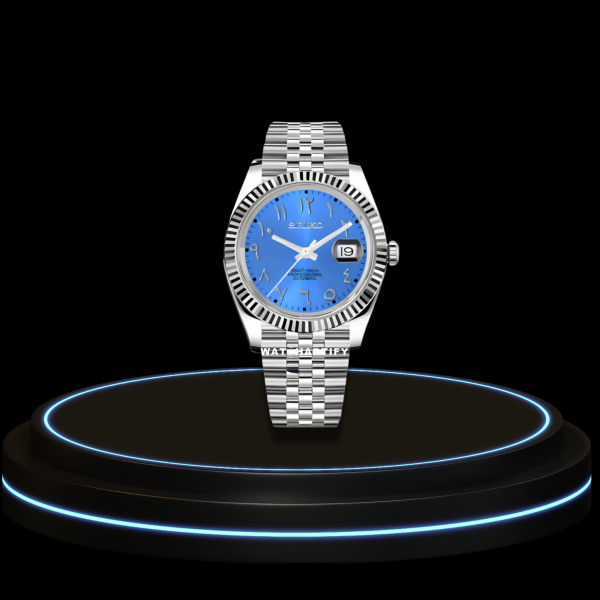 6 db03c56a 7f2f 4708 b063 1c60803f67b9 SEIKO Mod Datejust Collection Light Blue Dial NH35 Automatic Movement Silver Stainless Steel Strap