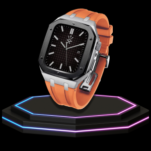 7 Apple Watch Case 45MM - GONDOLO Series Black Silver | Sunset Rubber