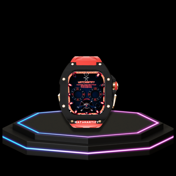 74 21c6f2bd ed92 470b b2f5 9c1273ba0e9d Apple Watch Ultra Case 49MM - TITAN Pro Series Royal Titan | Scarlet Red Rubber
