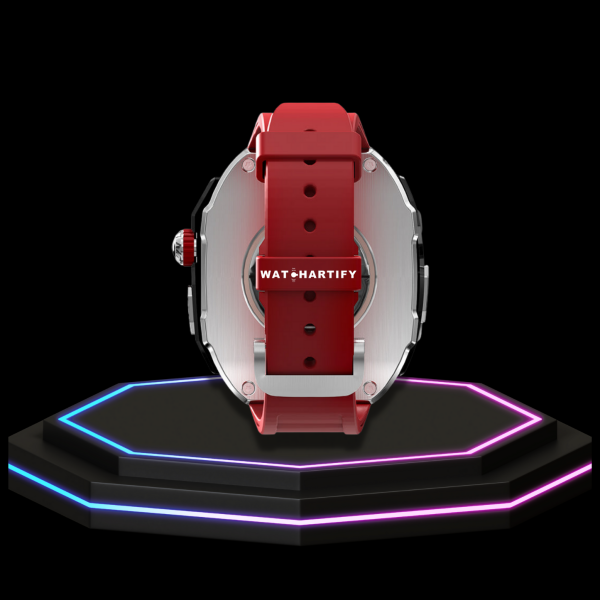 75 272a0459 503c 44a7 a0bd 0094cae6d849 Apple Watch Ultra Case 49MM - Pro Series Captain Silver | Scarlet Red Rubber