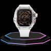 Apple Watch Ultra Case 49MM - CRYSTAL Pro Rose Gold Series Radiant | Snow White Rubber