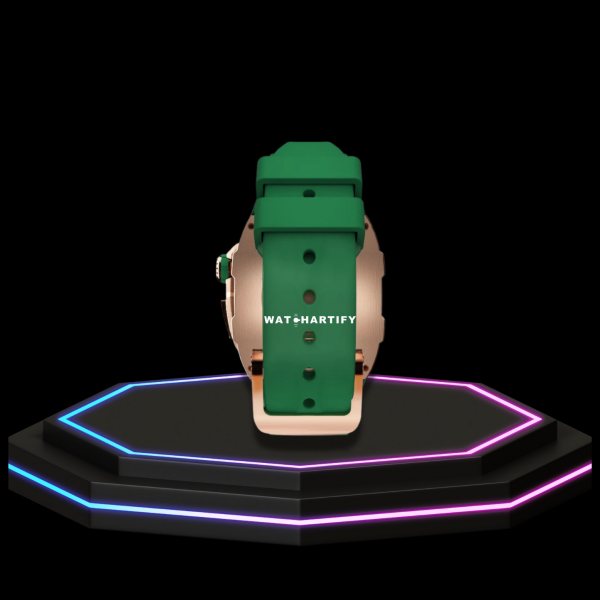 75 9489afdb b457 4729 9488 bc85f7467332 1 Apple Watch Case 45MM - TITAN Series Rose Gold Titanium | Green Rubber