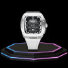 77 Apple Watch Case 44MM - TITANIUM CARBON Silver Series Titan | Snow White Rubber
