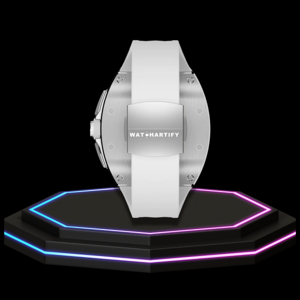 78 Apple Watch Case 44MM - TITANIUM CARBON Silver Series Titan | Snow White Rubber