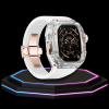 Apple Watch Ultra Case 49MM - CRYSTAL Pro Rose Gold Series Radiant | Snow White Rubber