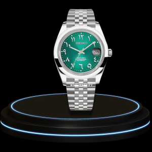 7 22fa7ad7 7b63 46c9 9929 dca4781e42cc SEIKO Mod Oyster Collection Green Number Dial NH35 Movement Silver Stainless Steel Strap