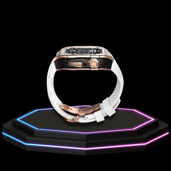 7 7574daa4 93d6 42e4 bcc9 12dc524d4b60 Apple Watch Case 44MM - TITAN Series Rose Gold Dark Titanium | Snow White Rubber