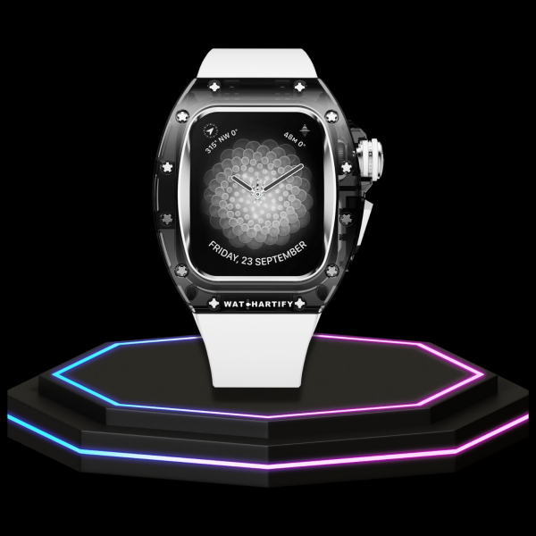 7 879a4549 7923 4e12 9348 90e609c28b6d Apple Watch Case 44MM - CRYSTAL Silver Series Eclipse | Snow White Rubber