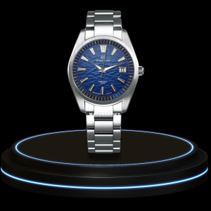 7 9d1afe04 b5d9 4de8 bbcb 6fa78c9a788b SEIKO Mod Grand Seiko Collection Black Side Blue Dial NH35 Movement Silver Stainless Steel Strap