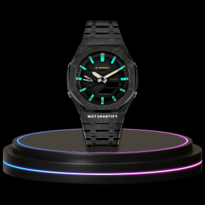7 c214d731 c9e3 4bdf b9e4 6d29ce4843e0 G-SHOCK Casio GA2100 | Black Series Midnight Black Dial Tiffany Blue Marker | Dark Stainless Steel Strap