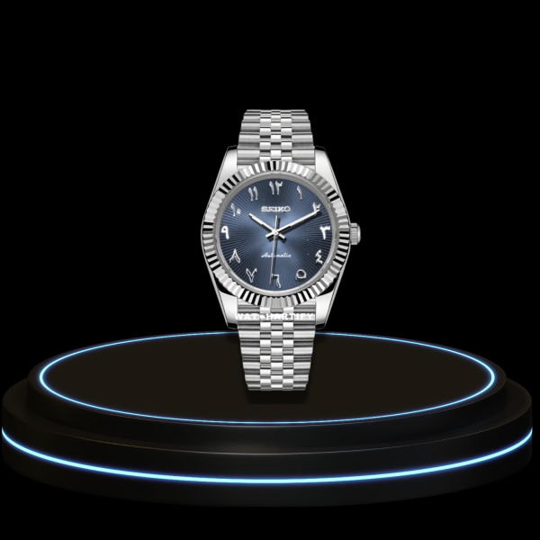 7 c359dcc9 271c 44d3 b595 dcb15f794312 SEIKO Mod Datejust Collection Navy Blue Dial NH35 Automatic Movement Silver Stainless Steel Strap