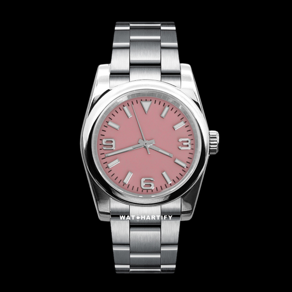 7 db5e0f3f 2975 46d0 b785 0b161bd1ee02 Watchartify Series Datejust 369Number Pink Face 36MM NH35 Movement Stainless Steel Strap